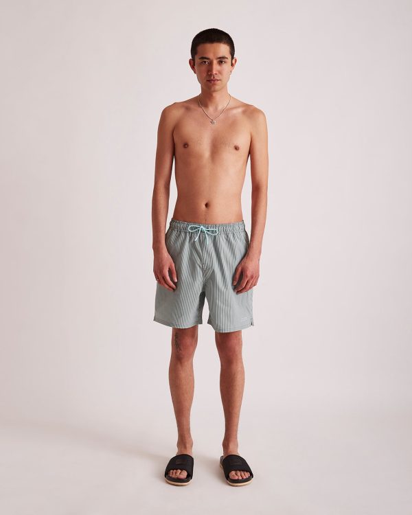 Timothy Seersucker Stripe Swim Short - Image 2